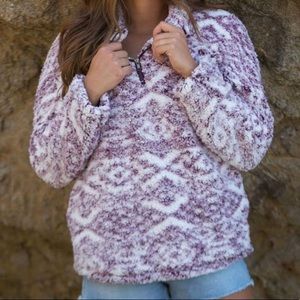 Aztec Sherpa Fleece Pullover